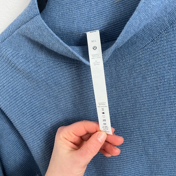 Lululemon Boxy Cotton-Blend Sweater in Blue, size M/L - Picture 3 of 8